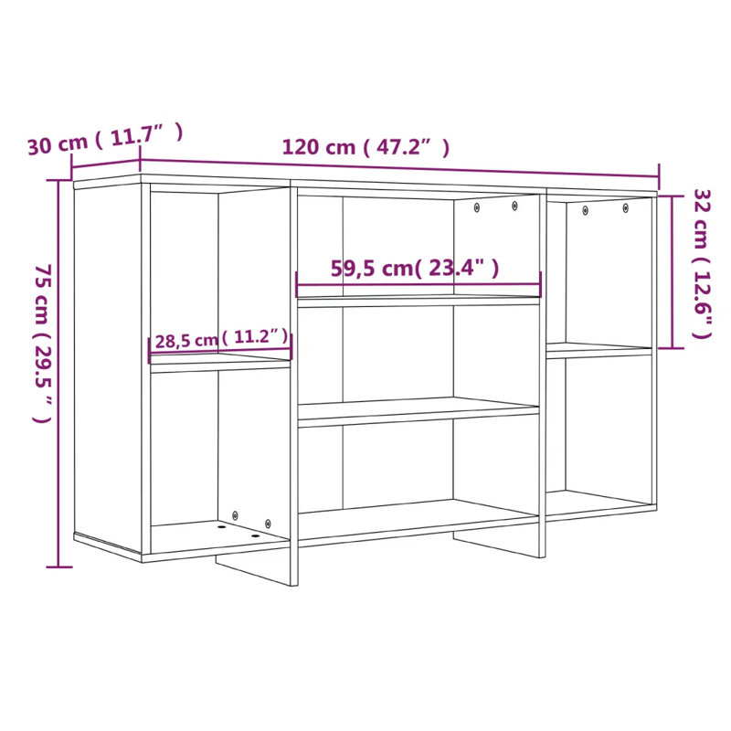 Glynna 120cm Sideboard, White