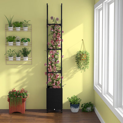 Cahl 219cm H x 42cm W Metal Gothic Trellis