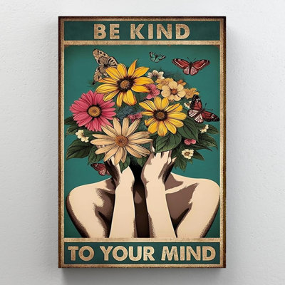 «Flowers Be Kind 2 - 1 pièce», impression sur toile rectangulaire