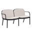 Ensemble de 3 chaises de jardin, structure noire, coussins beiges, antirouille, léger, résistant à la décoloration, idéal pour balcon et terrasse. Structure en polypropylène, confortable et facile d'entretien.