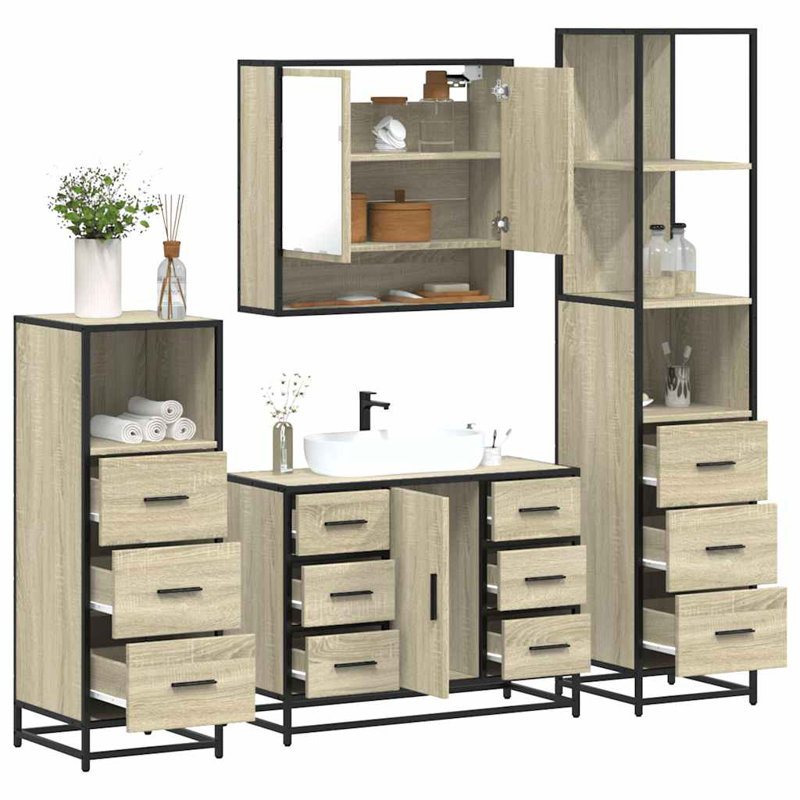 Alliviah Bathroom Furniture Suite, Sonoma Oak