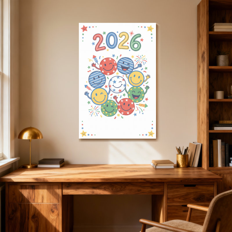 La mode des ballons colorés célèbre l'année 2026, H 16 po x l 24 po