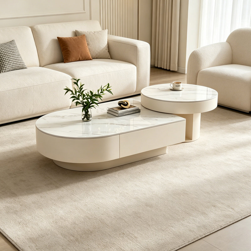 Table basse Luxury, Gris, H 11,81 po x L 43,3 po x l 31,49 po