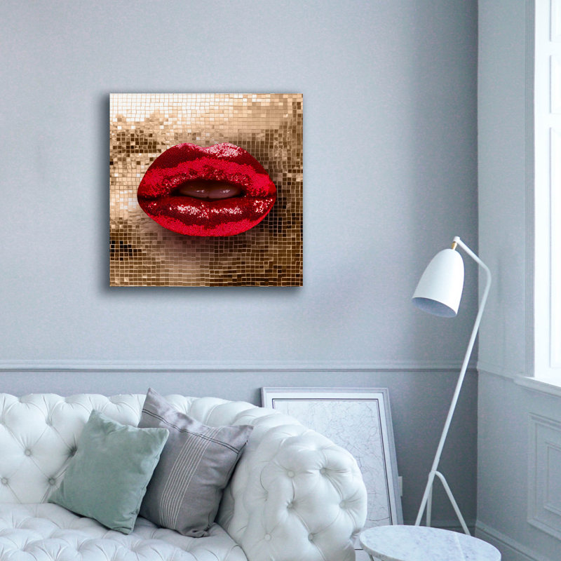 «Luxurious Lips» par Svetlana Aleynikova, art mural sur toile, H 37 po x l 37 po