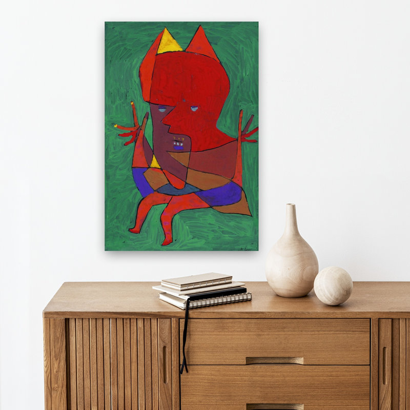 Figurine: petit feu, diable, figurine, 1927, classique, coloré, printemps contemporain, impression murale, 18" H x 12" W