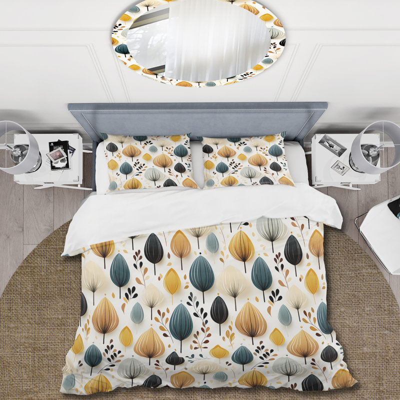 Ensemble de housse de couette Teal Coastal Harmony Floral Pattern II - Floral
