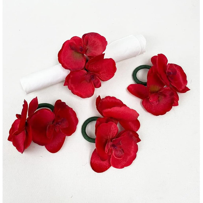 Plastic, Fabric Napkin Ring, Red