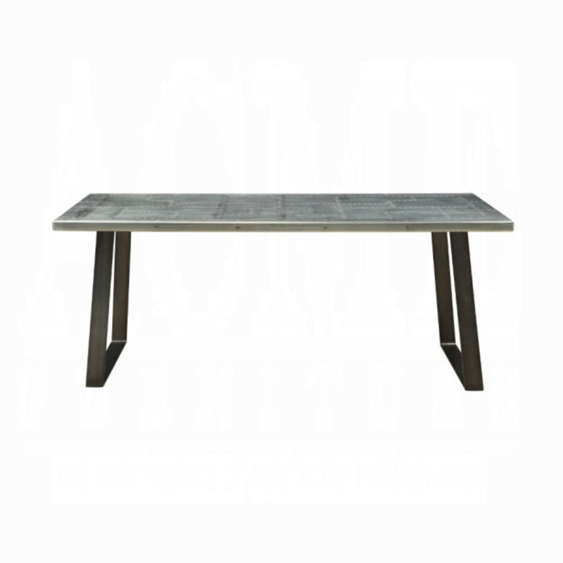 Table de salle à manger rectangulaire en aluminium et bronze de Pâques