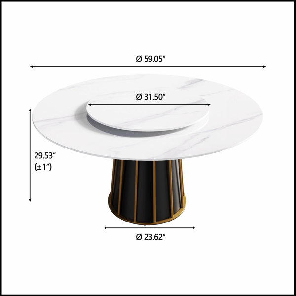 Orren Ellis Modern Artificial Stone Round Dining Table with Base and ...