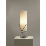 Internal Table Lamp - Chrome, White Linen Shade, Dimmer Switch
