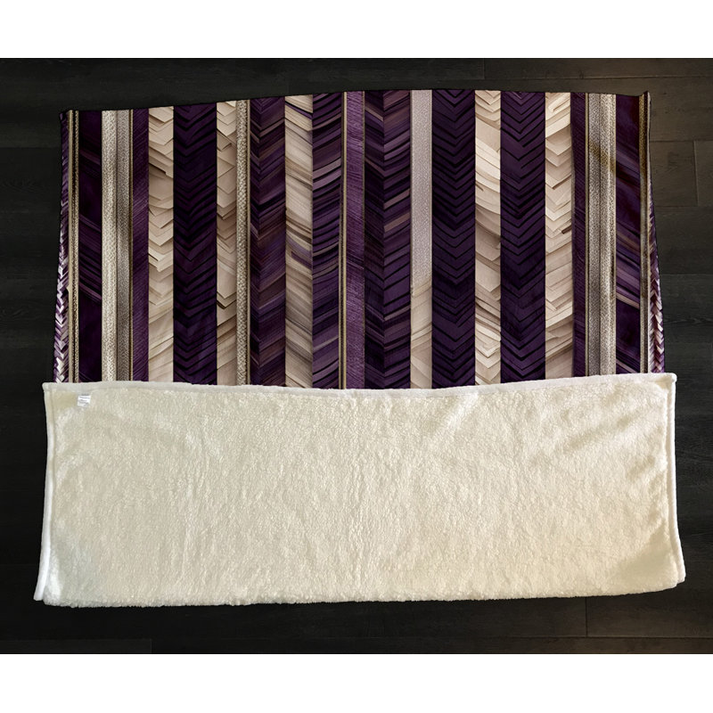 Throw Blanket, 68" W x 80" L, Black/White, Striped