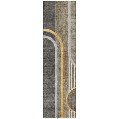 Washable Geometric Indoor / Outdoor Rug