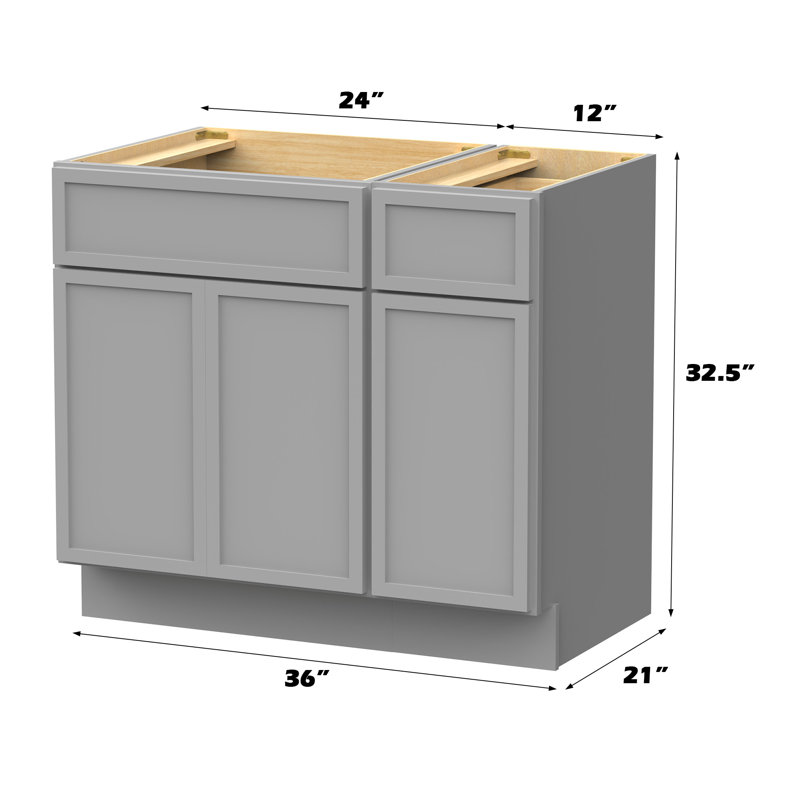 36'' Single Bathroom Vanity Base Only, Gray