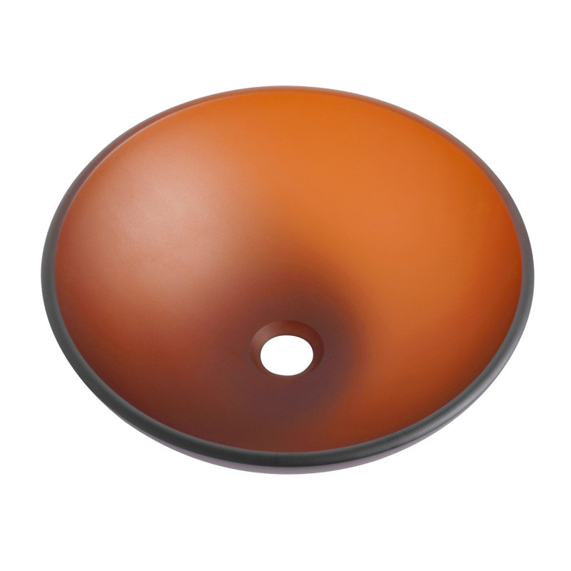 Rosefray 16.5'' Brown Glass Oval Bathroom Sink