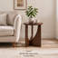 Table d'appoint en bois massif, table basse de style champêtre en bois naturel, décoration de salon simple, petite table d'appoint avec rangement