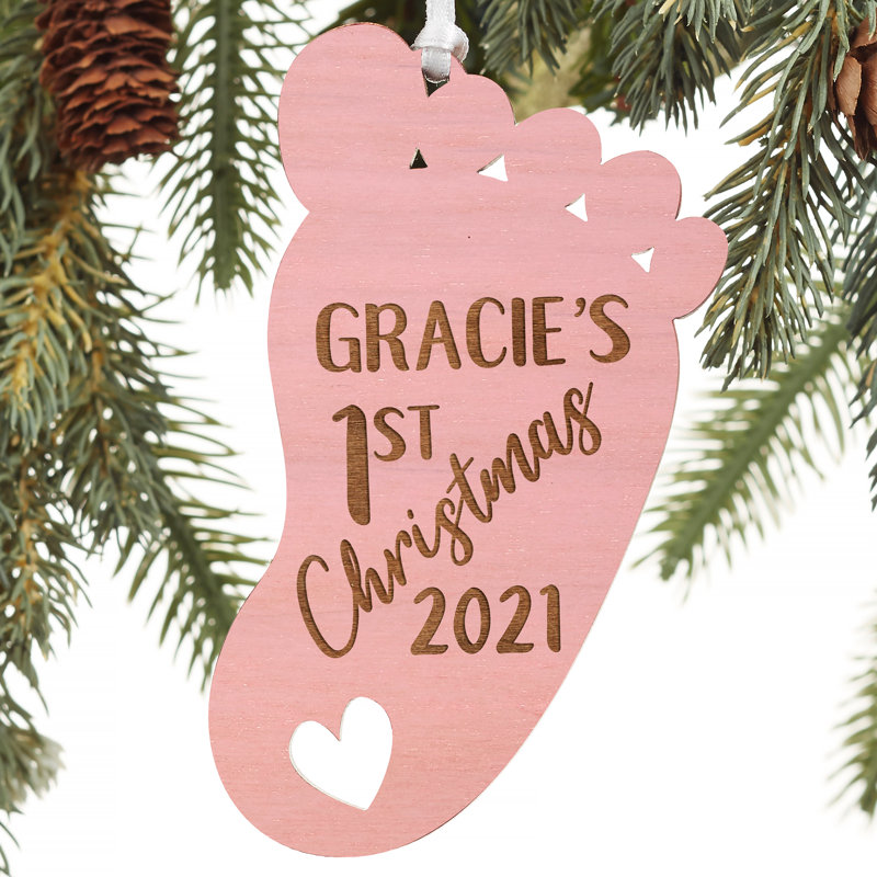 Ornement suspendu pour 1ère fête de Noël, Rose