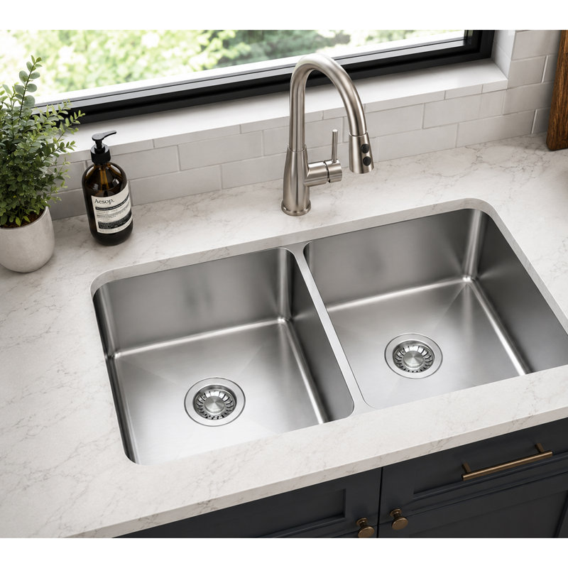 32" Medium Equal Bowl Sink