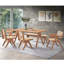 Chaise avec accoudoirs beige et naturelle de style moderne Mid-Century rembourrée avec cadre en bois massif et 2 chaises Snack