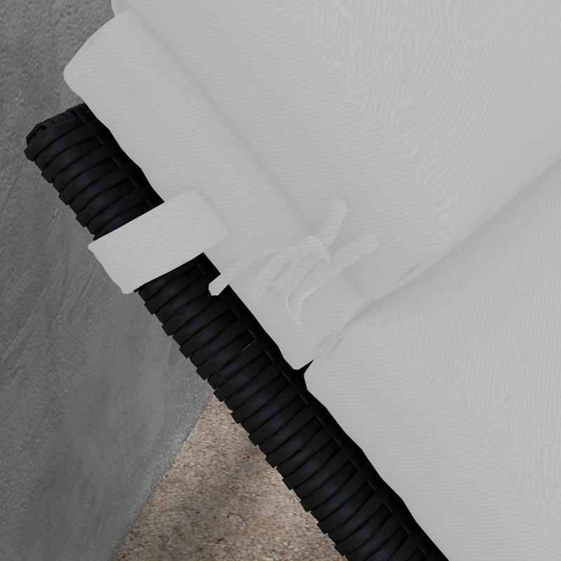 Coussin de chaise longue d'extérieur avec attaches de dossier, gris clair