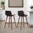 Alonni Contemporary Counter Height Bar Stool in Brown Faux Leather and Walnut Wood Finish