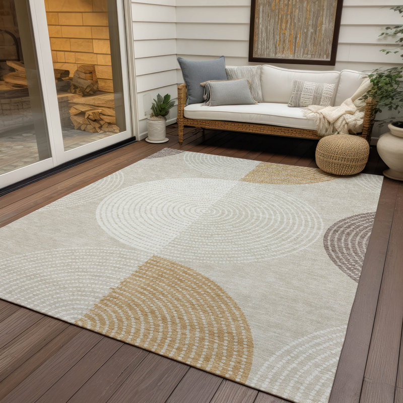 Machine Washable Indoor/Outdoor Howle ACN2281 Geometric Rug, Rectangle 2'6" x 3'10"