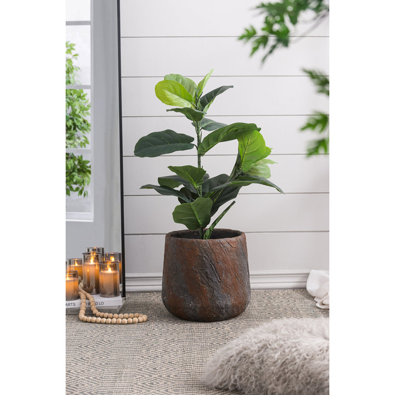 Pot à fleurs en ciment, H 11,8 po x l 12,6 po x P 12,6 po