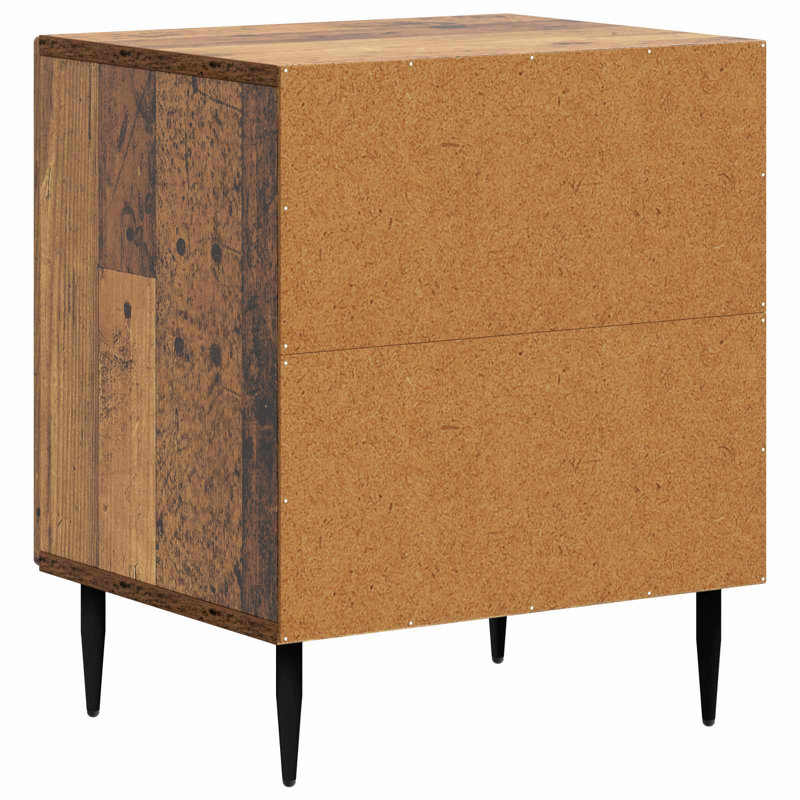 43cm W Manufactured Wood Bedside Table, Old Wood