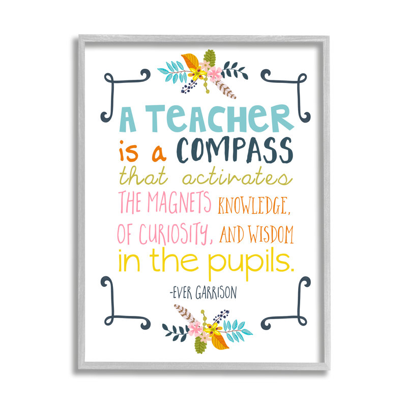 «Teacher Is a Compass Inspiring Expression» par Ashley Davis - impression, H 14 po x l 11 po x P 1,5 po