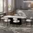 Ackley Faux Marble Dining Set, Modern Dining Table And Chair Set For 6