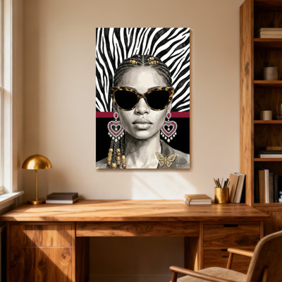 Fashion Zebra Stripes And Heart Earrings Pattern