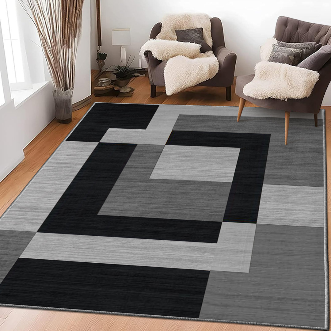 Oriental Machine Tufted Shag Area Rug
