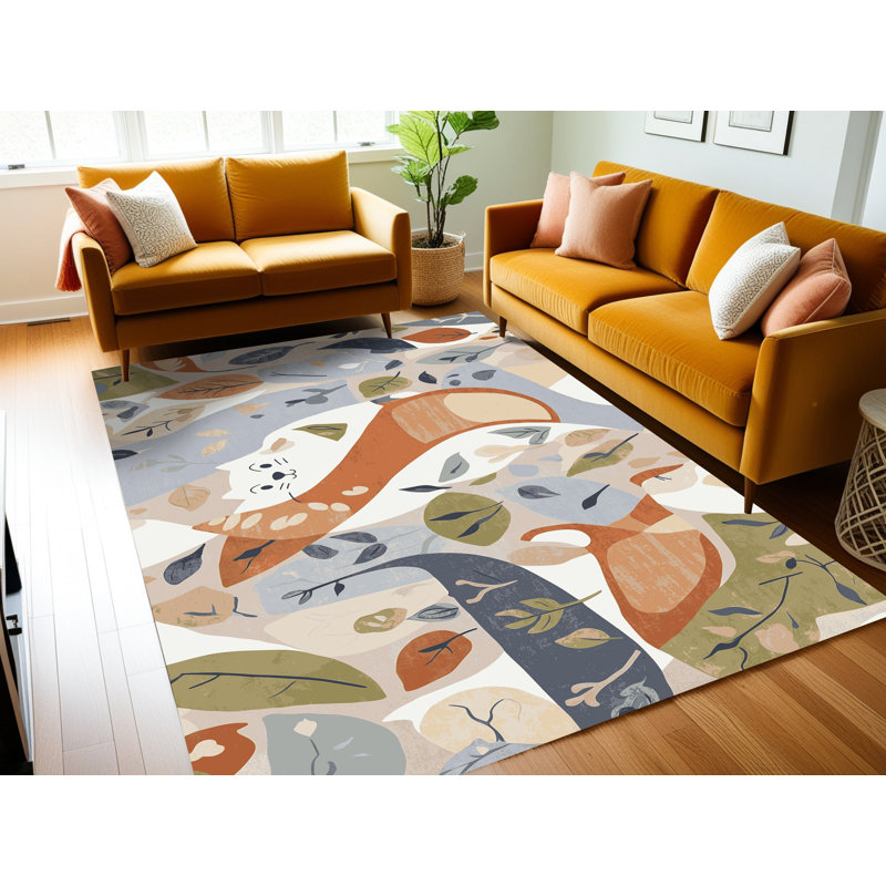 Tapis pour enfants 6 animaux Ginza, Rectangulaire 7 pi x 10 pi