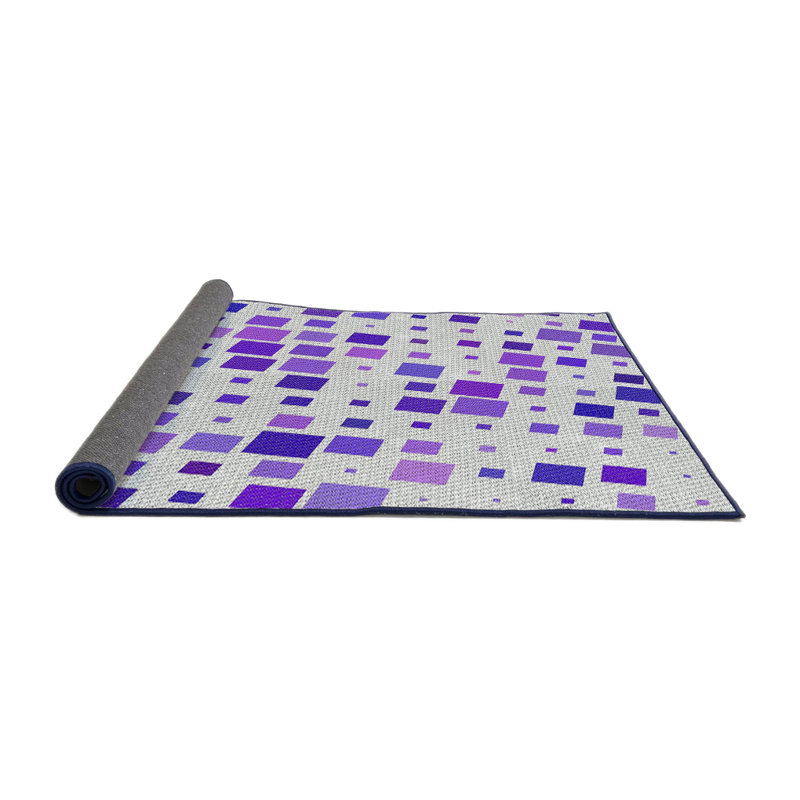 Tapis décoratif mauve géométrique, Rond 6 pi