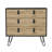 32" Natural and Black Three Drawer Dresser