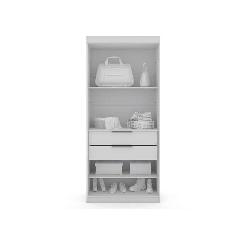 Mulberry 36" Wardrobe Closet In White, White