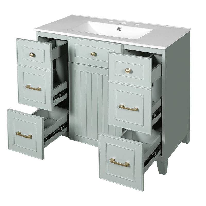 Meuble-lavabo sur pied 36 po avec lavabo en céramique