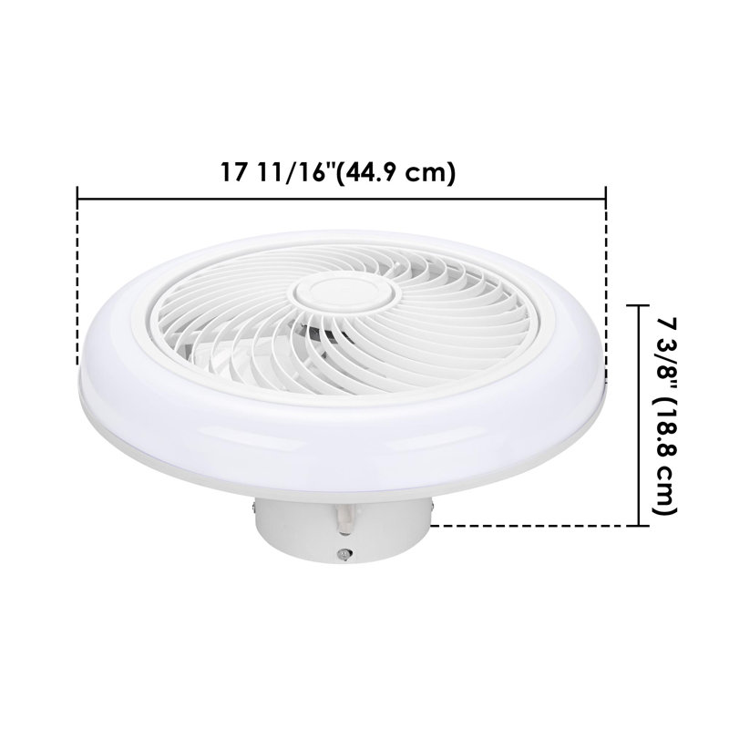 18" Jahsim LED Ceiling Fan with Remote Control and Light Kit Included