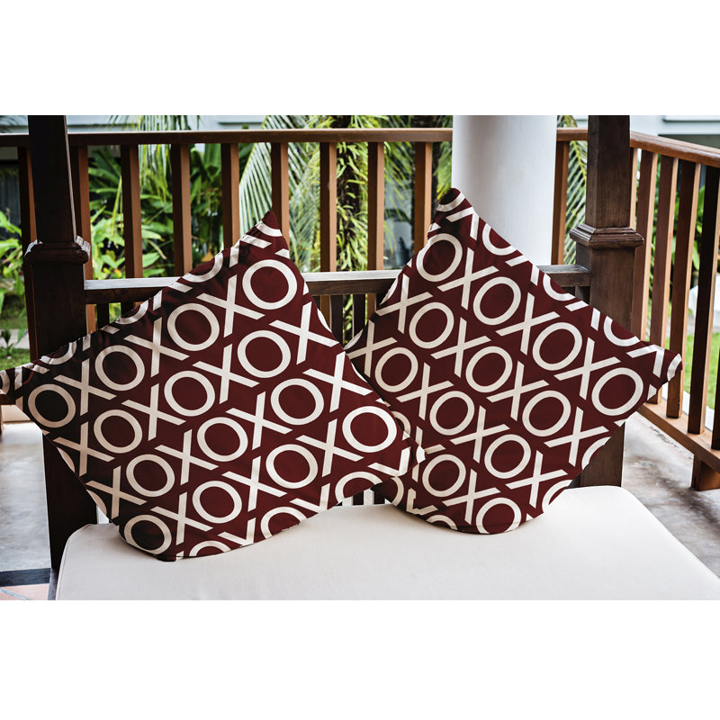 Coussin d'extérieur carré, 16 po x 16 po, Marron