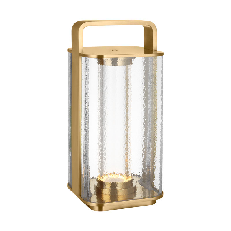 Flacara 24 Rechargeable Lantern, Gold, 15.4" H x 7" W x 7" D
