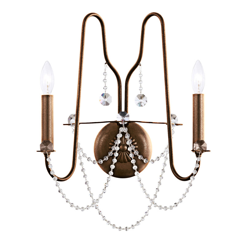 Esmery Candle Wall Light, Heirloom Bronze, Optic Crystal