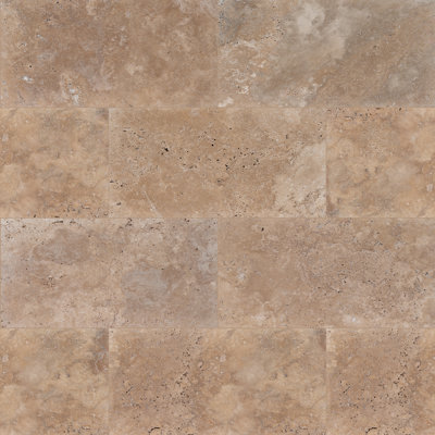 Pavé en travertin Marzana Almond 16 po x 24 po x 1,18 po (2,67 pieds carrés / unité, 1 pièce)
