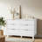6 - Drawer 47.2" W Double Dresser, Fluted Design Wood Wide Chest-1382978138
