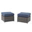 Repose-pieds d'extérieur en osier avec coussin Yoleth-1376353298