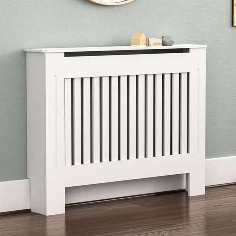 Tall Slatted Radiator Cover Heating Heater Vertical Cabinet Grill Shelf, 35.83" H x 40.94" W x 6.81" D