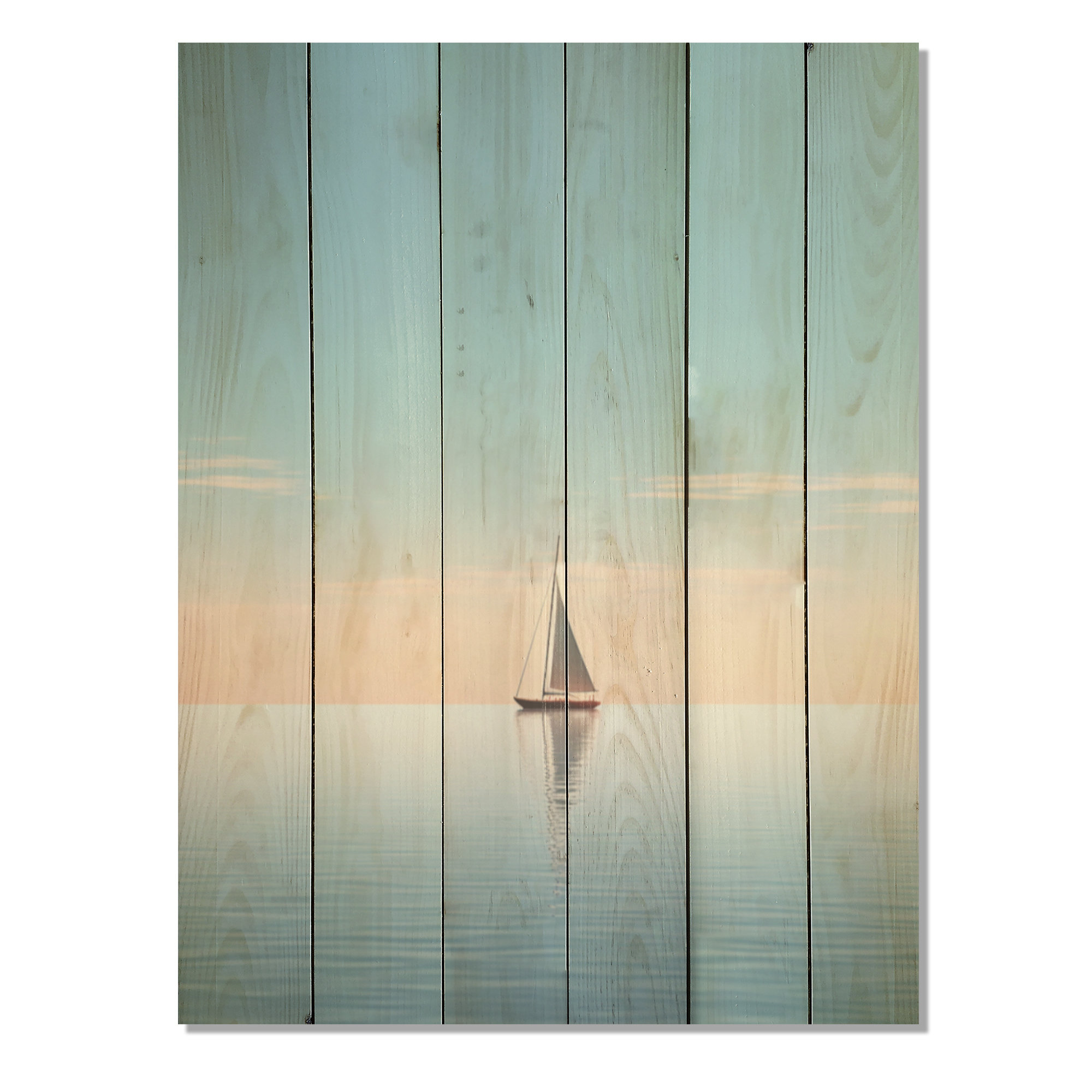 Ophelia & Co. Blue Maritime Sailboard Horizon I Coastal Wood Wall Art