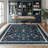 Living Room Rug 8x10 ft Dark Blue Area Rug Machine Washable Rug, Non Slip Vintage Rug Stain Resistant Indoor Large Carpet for Bedroom, Distressed Retro Floor Rug for Classroom, Dorm, Dining Room-680413489-691651241