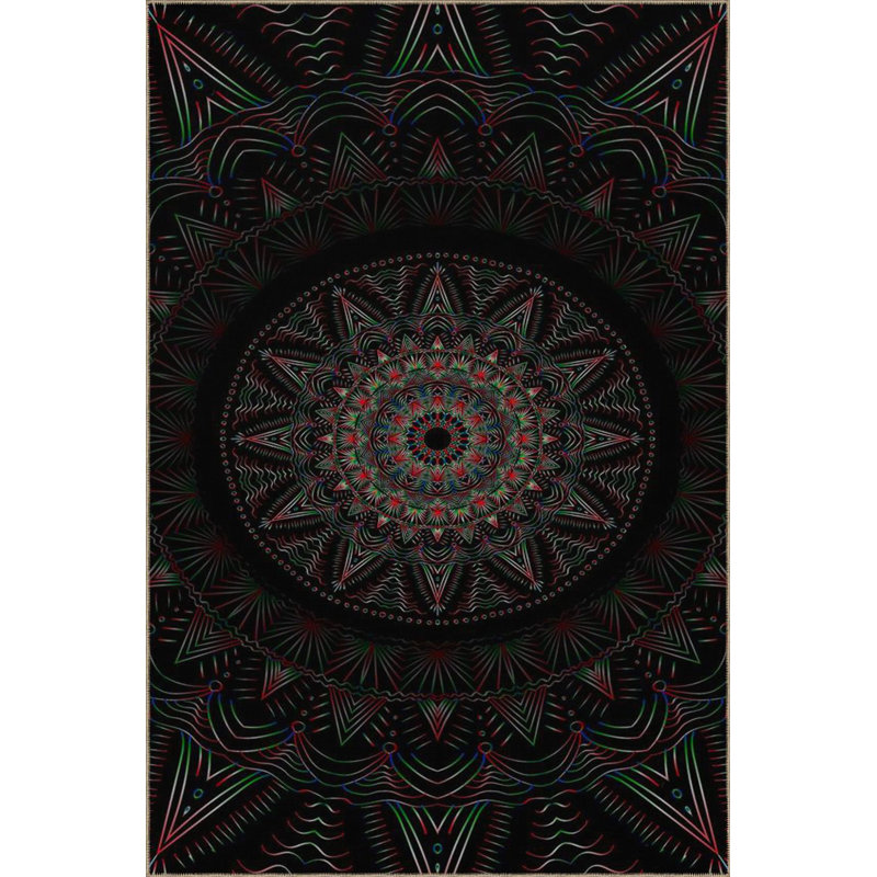Tapis noir lavable à base d'étoile, Sous-tapis rectangulaire 3 pi 11 po x 5 pi 11 po i