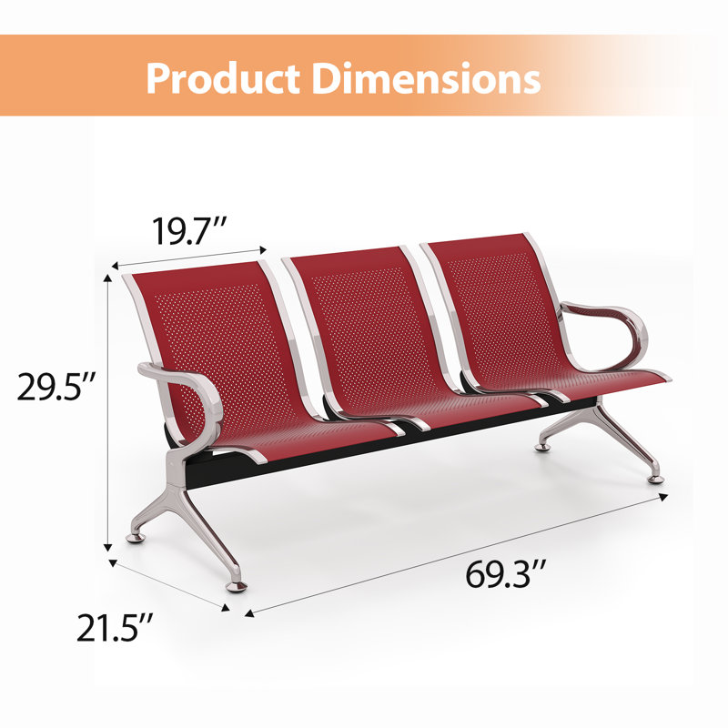 Chaise pour salle d'attente Kinfant, Rouge