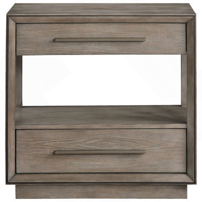 Taupe Oak 2-drawers Nightstand