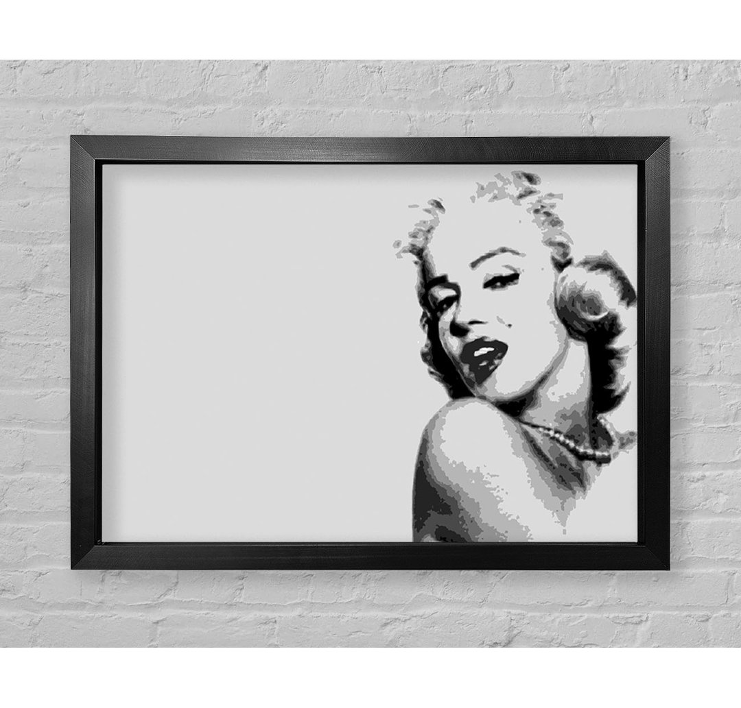 Marilyn Monroe Retro Grau - Druck